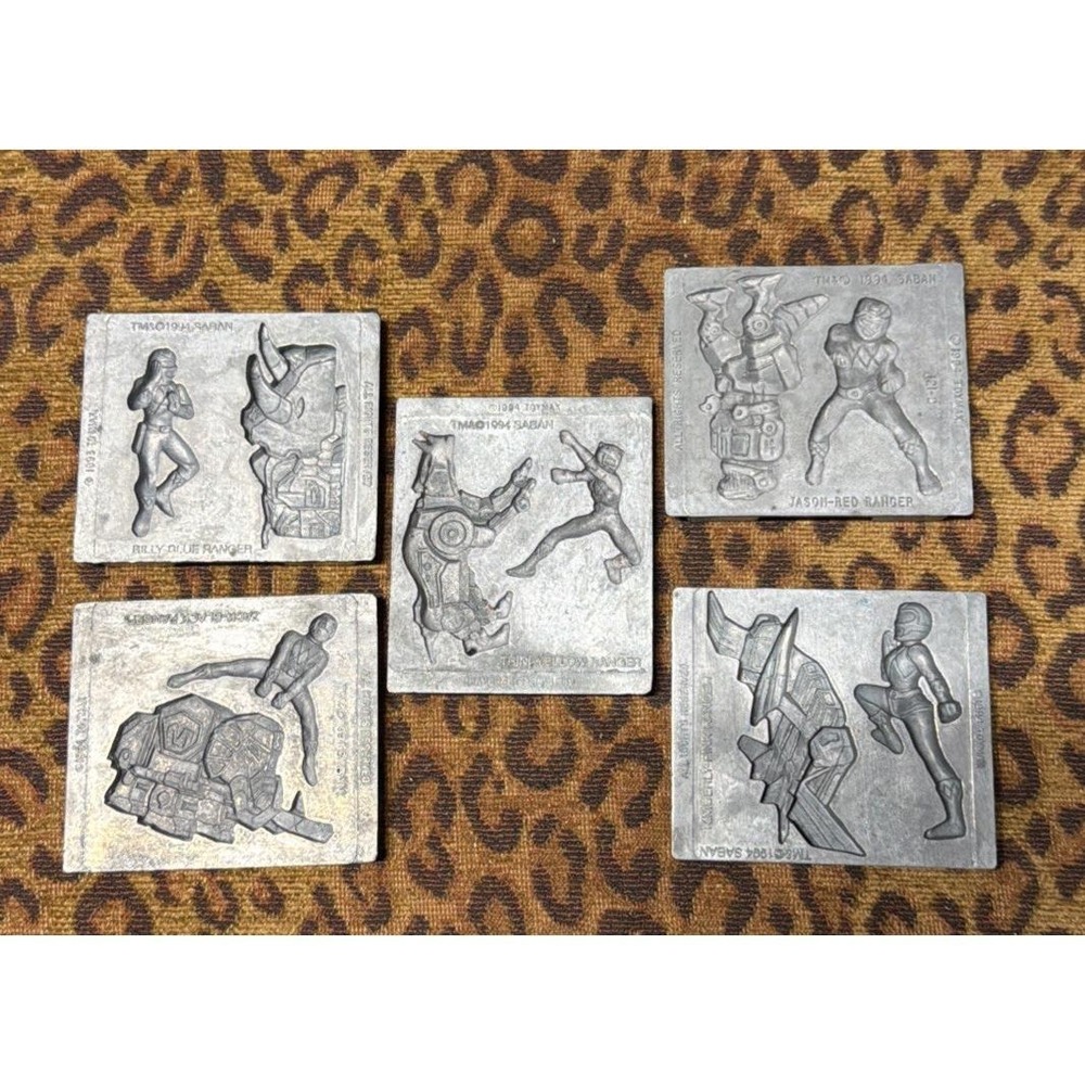 Vintage Creepy Crawlers Set Of 5 Mighty Morphin Power Rangers Metal Molds 1994